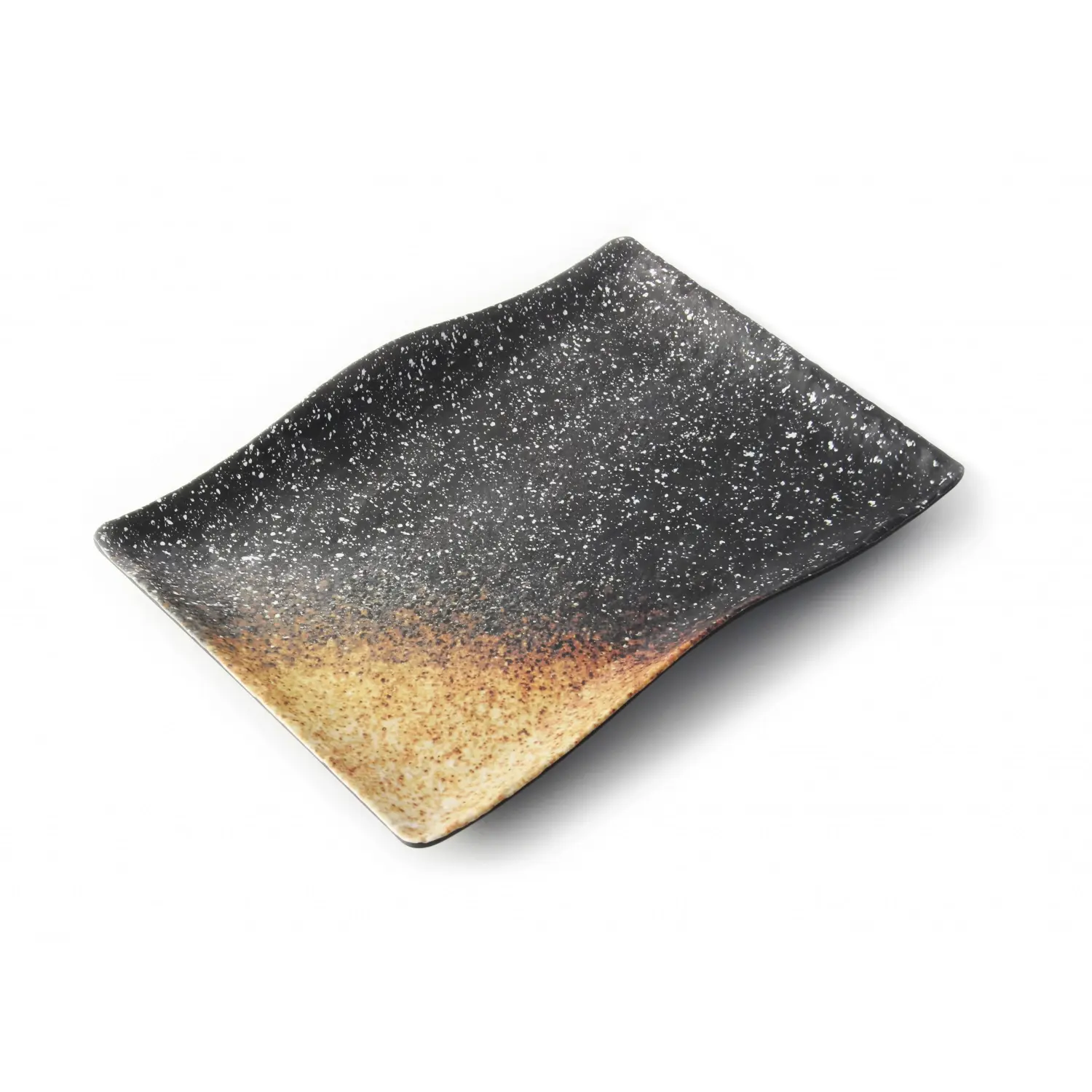 Plato rectangular mediano con borde ondeado 27 x 19 x 3,5 cm Lava (Pack de 6 unidades)
