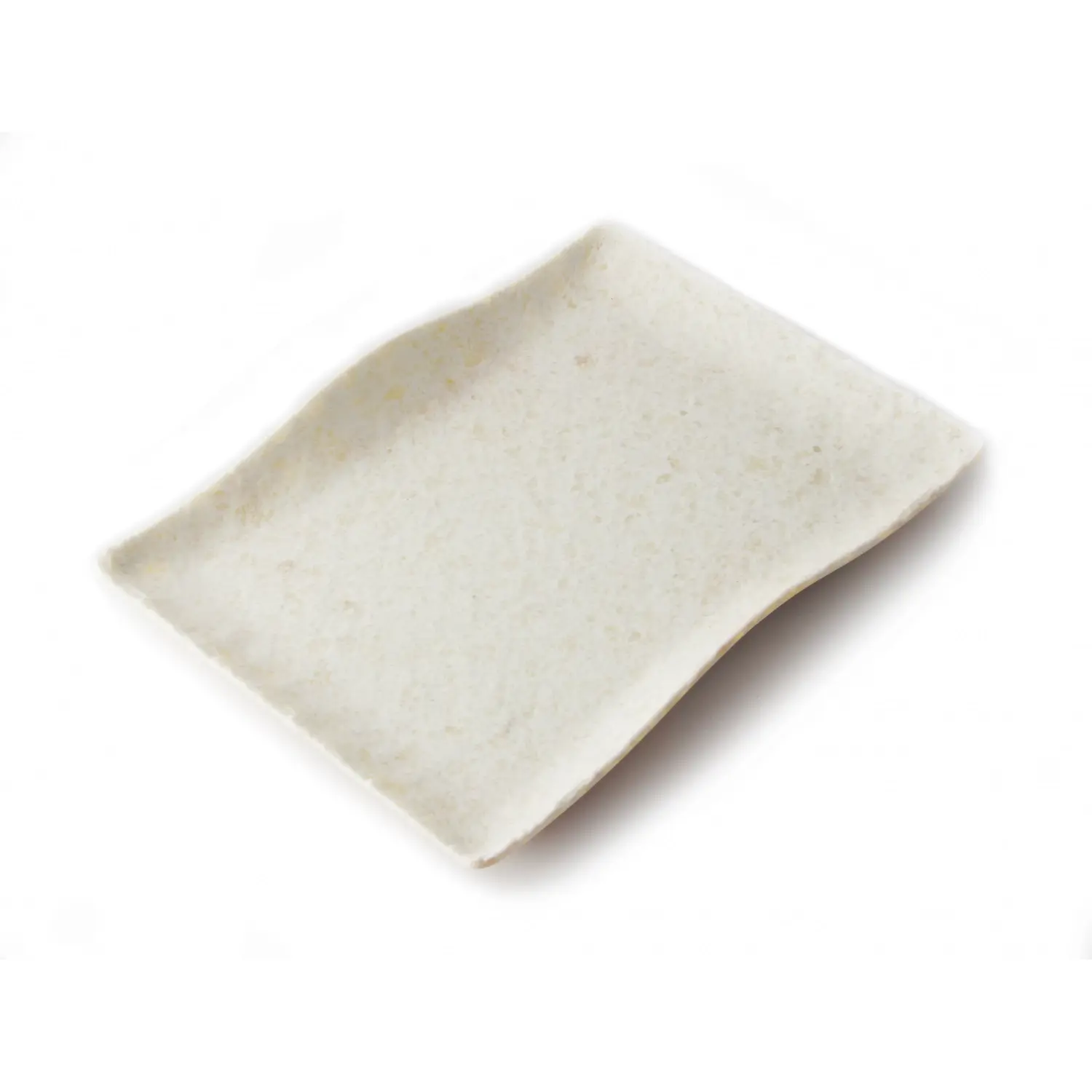 Plato rectangular mediano con borde ondeado 27 x 19 x 3,5 cm Blanco mármol (Pack de 6 unidades)