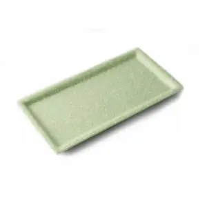 Plato rectangular mediano 28 x 14 x 1,6 cm Verde aguacate (Pack de 12 unidades)