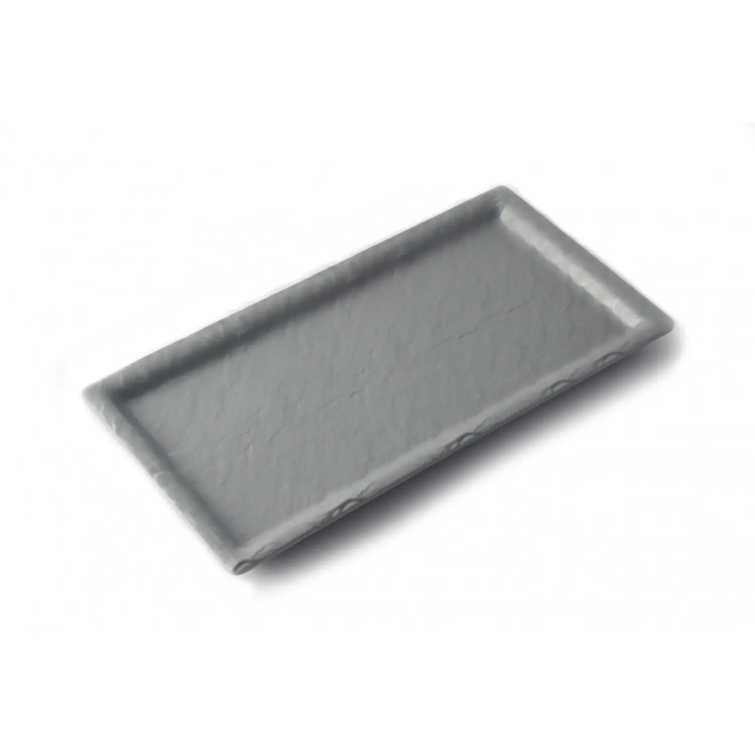 Plato rectangular mediano 28 x 14 x 1,6 cm Gris espacial (Pack de 12 unidades)