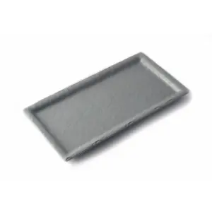 Plato rectangular mediano 28 x 14 x 1,6 cm Gris espacial (Pack de 12 unidades)