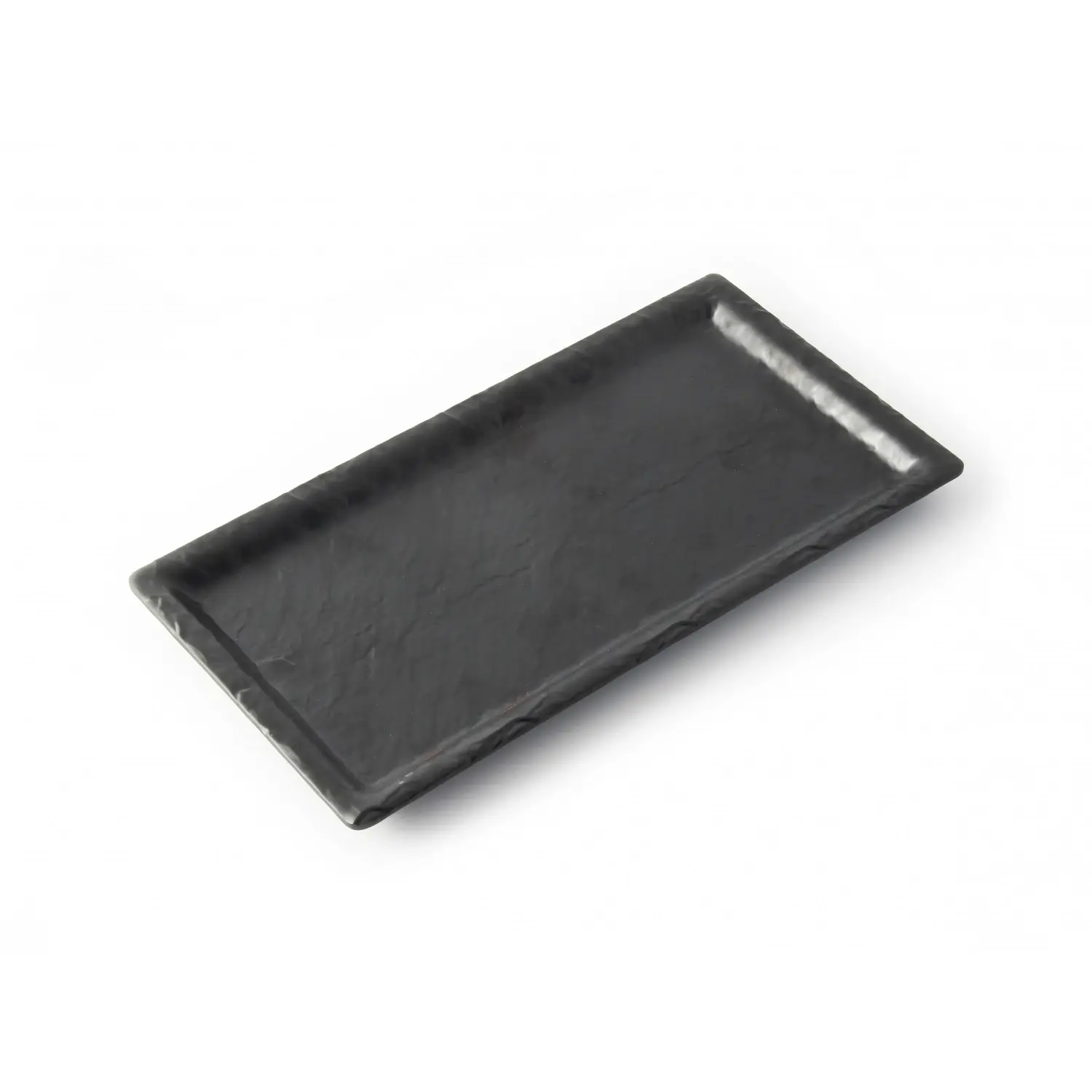 Plato rectangular mediano 28 x 14 x 1,6 cm Negro mate (Pack de 12 unidades)