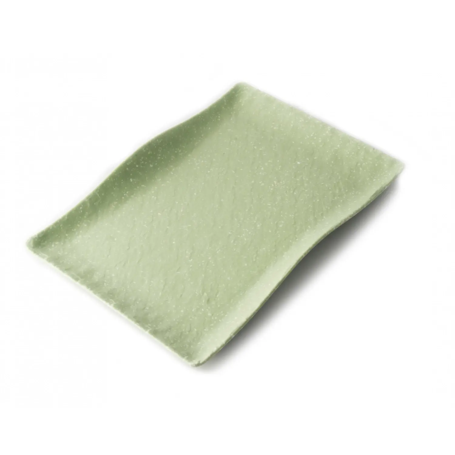 Plato rectangular grande con borde ondeado 32 x 21 x 3,5 cm Verde aguacate (Pack de 6 unidades)