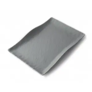 Plato rectangular grande con borde ondeado 32 x 21 x 3,5 cm Gris espacial (Pack de 6 unidades)