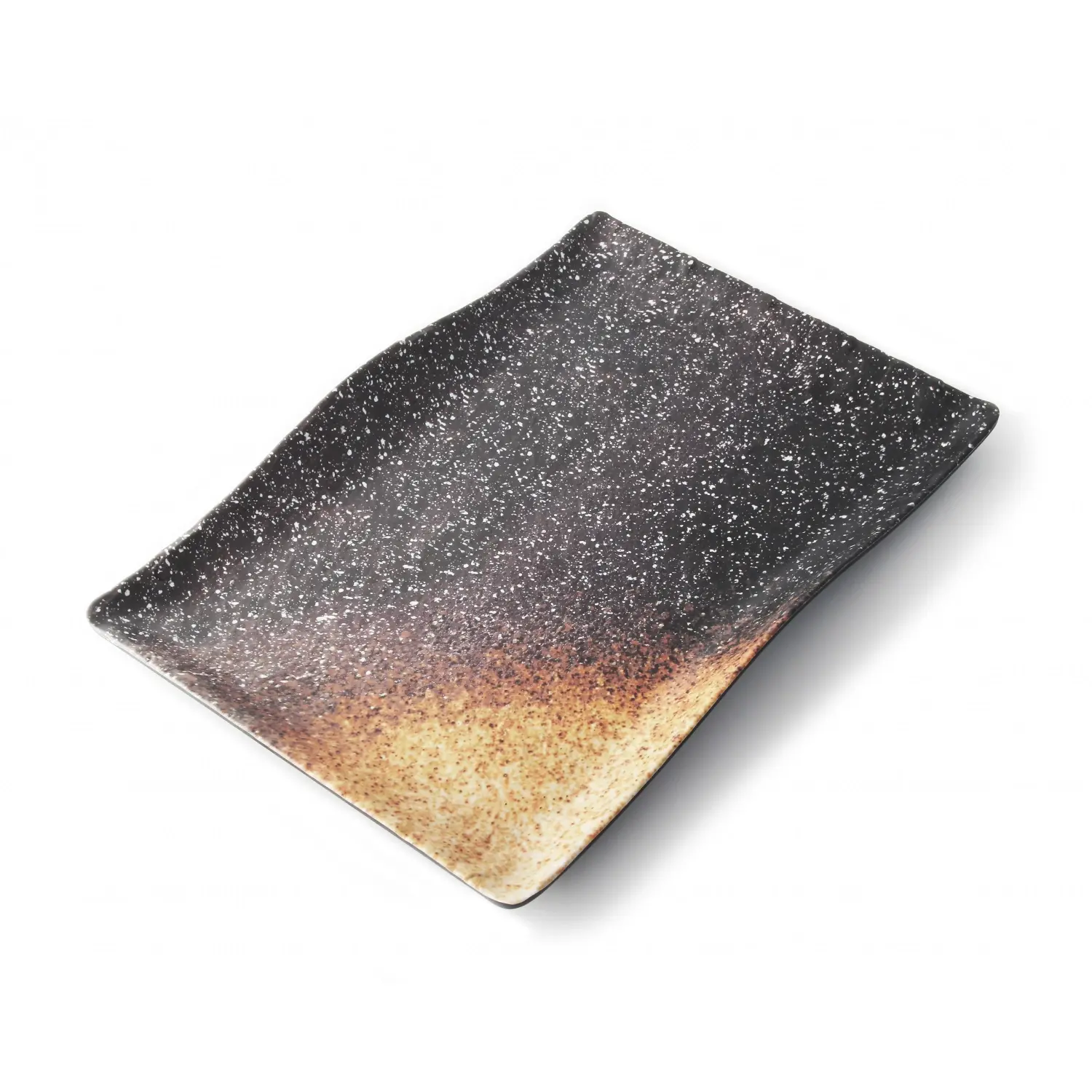 Plato rectangular grande con borde ondeado 32 x 21 x 3,5 cm Lava (Pack de 6 unidades)