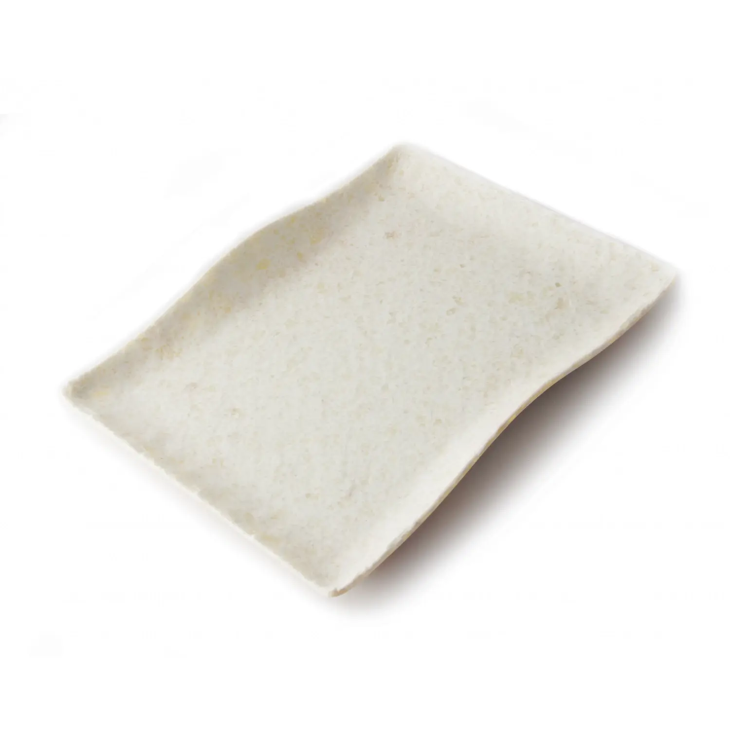 Plato rectangular grande con borde ondeado 32 x 21 x 3,5 cm Blanco mármol (Pack de 6 unidades)