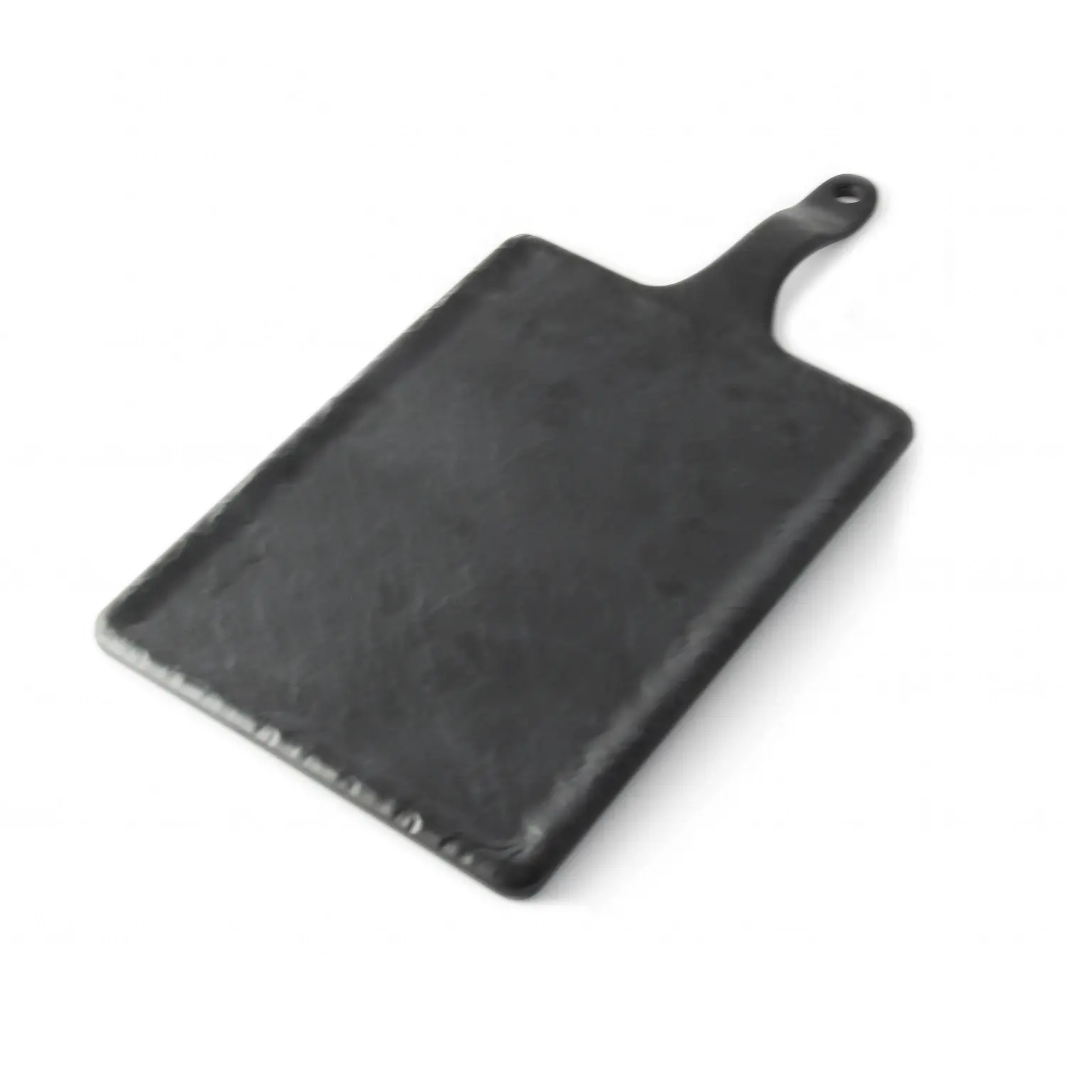 Tabla rectangular pequeña 25 x 18 cm + 12 cm asa Negro mate (Pack de 6 unidades)