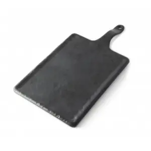 Tabla rectangular pequeña 25 x 18 cm + 12 cm asa Negro mate (Pack de 6 unidades)