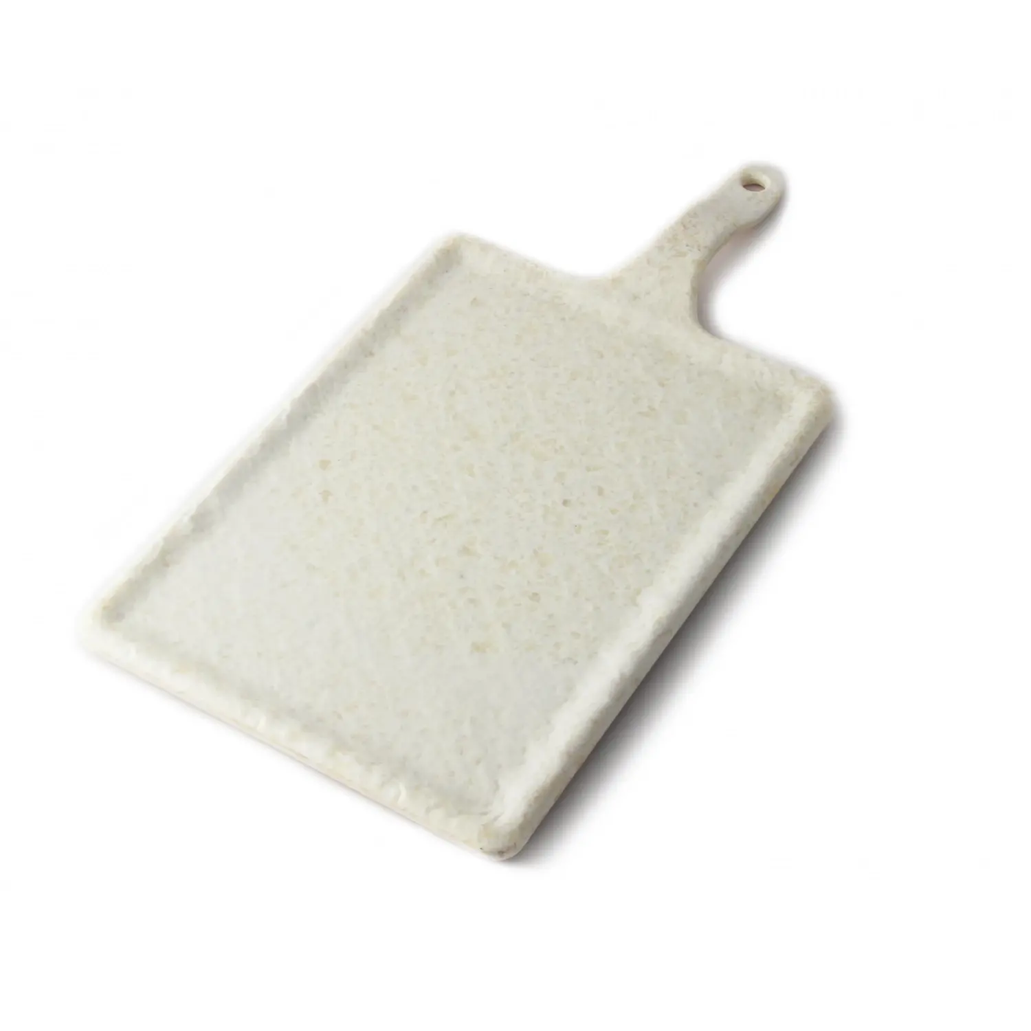 Tabla rectangular pequeña 25 x 18 cm + 12 cm asa Blanco mármol (Pack de 6 unidades)