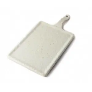 Tabla rectangular pequeña 25 x 18 cm + 12 cm asa Blanco mármol (Pack de 6 unidades)