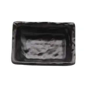 Platillo rectangular pequeño 9 x 7 x 2,5 cm Negro mate (Pack de 24 unidades)