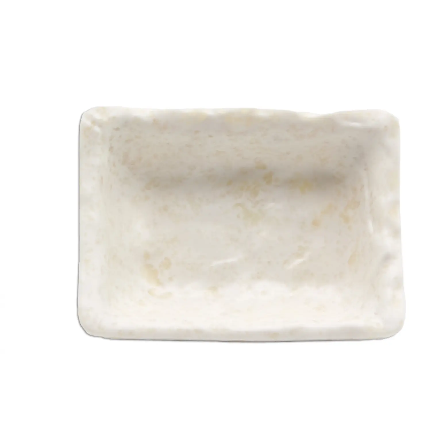 Platillo rectangular pequeño 9 x 7 x 2,5 cm Blanco mármol (Pack de 24 unidades)