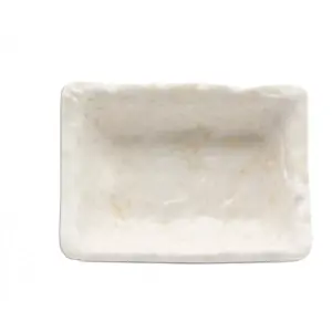Platillo rectangular pequeño 9 x 7 x 2,5 cm Blanco mármol (Pack de 24 unidades)