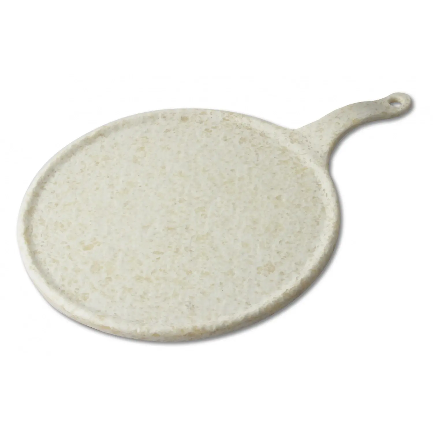 Tabla redonda grande 27 cm Ø + 10 cm asa Blanco mármol (Pack de 6 unidades)