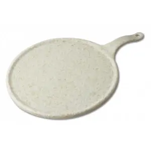 Tabla redonda grande 27 cm Ø + 10 cm asa Blanco mármol (Pack de 6 unidades)