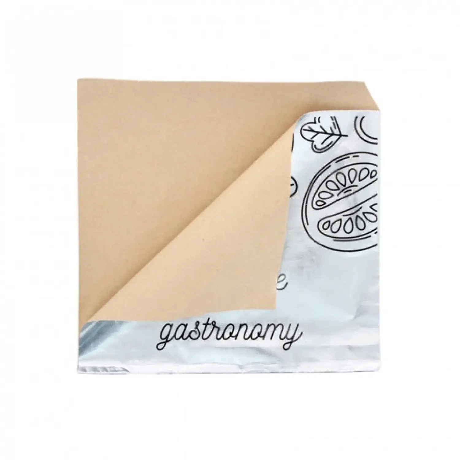 100 Uds. Papel antigrasa doble apertura silver kraft (17x17cm) | Ref: SAK001
