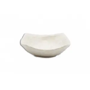 Cuenco mini "Hoja" 8,7 cm de Ø x 3 cm de alto Blanco mármol (Pack de 24 unidades)