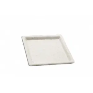 Plato cuadrado pequeño 14 x 14 x 2 cm Blanco mármol (Pack de 24 unidades)