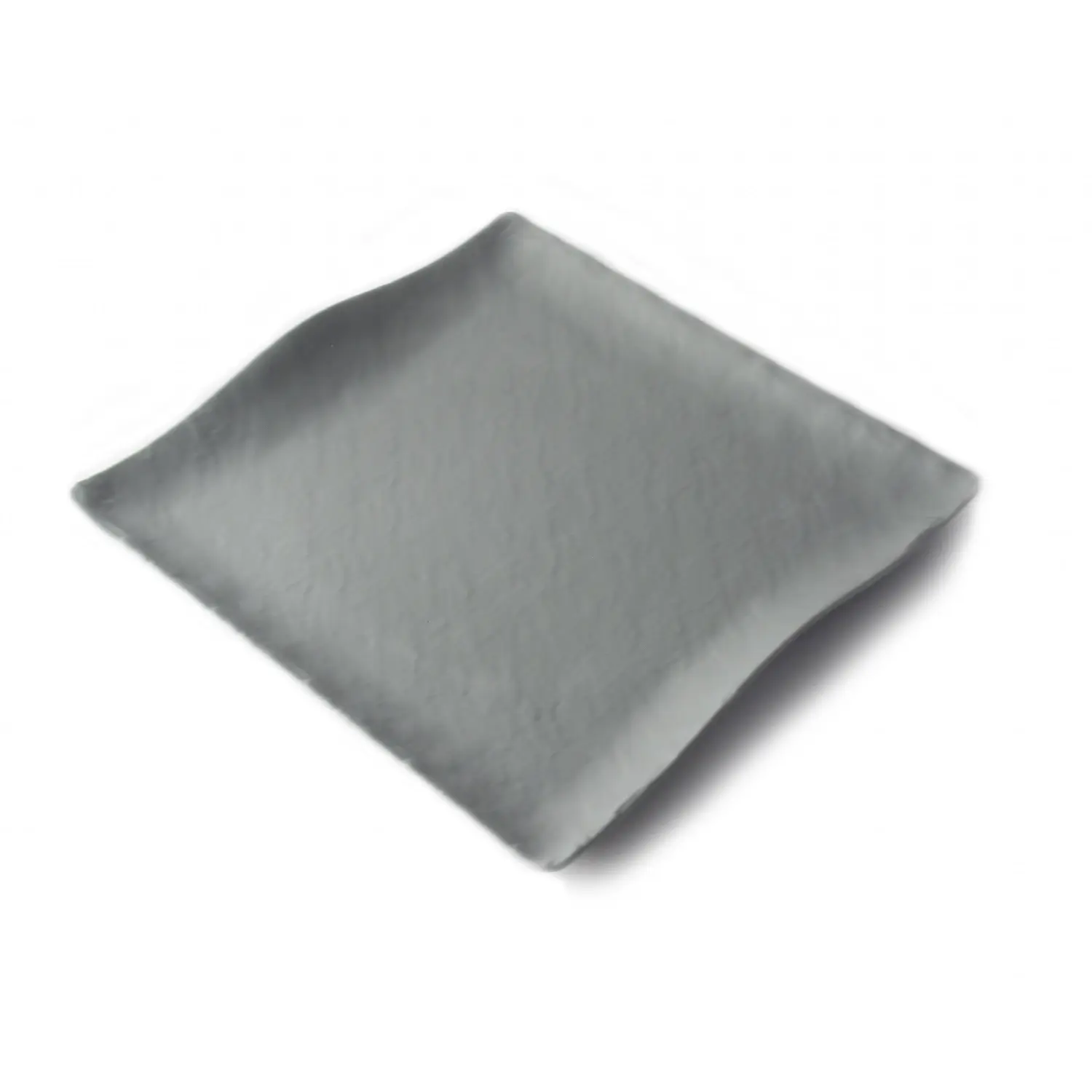 Plato cuadrado con borde ondeado 28 x 28 x 2,5 cm Gris espacial (Pack de 6 unidades)