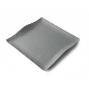 Plato cuadrado con borde ondeado 28 x 28 x 2,5 cm Gris espacial (Pack de 6 unidades)
