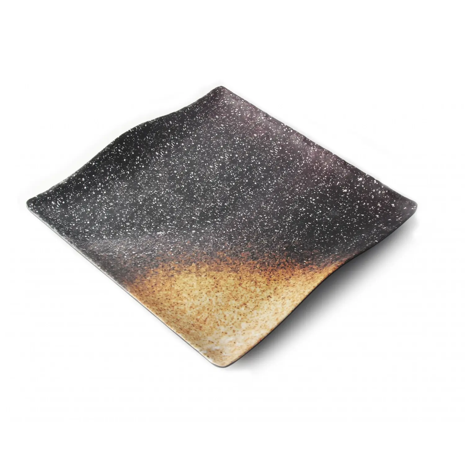 Plato cuadrado con borde ondeado 28 x 28 x 2,5 cm Lava (Pack de 6 unidades)
