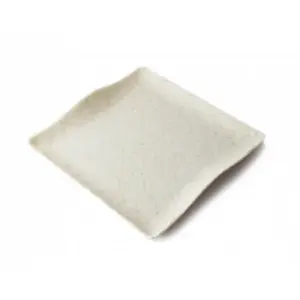 Plato cuadrado con borde ondeado 28 x 28 x 2,5 cm Blanco mármol (Pack de 6 unidades)