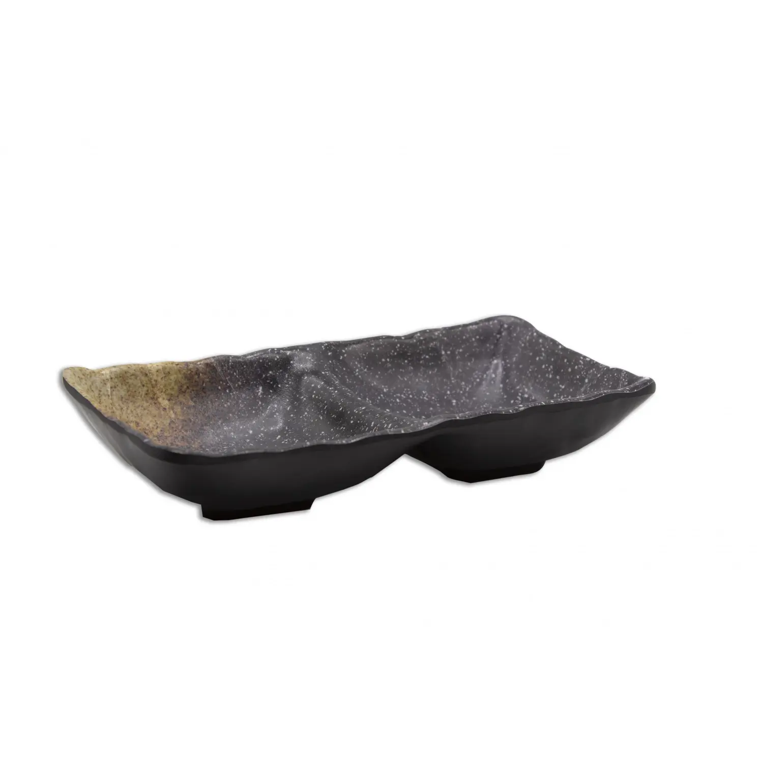 Cuenco rectangular con 2 compartimentos 17 x 8,5 x 3,5 cm Lava (Pack de 12 unidades)