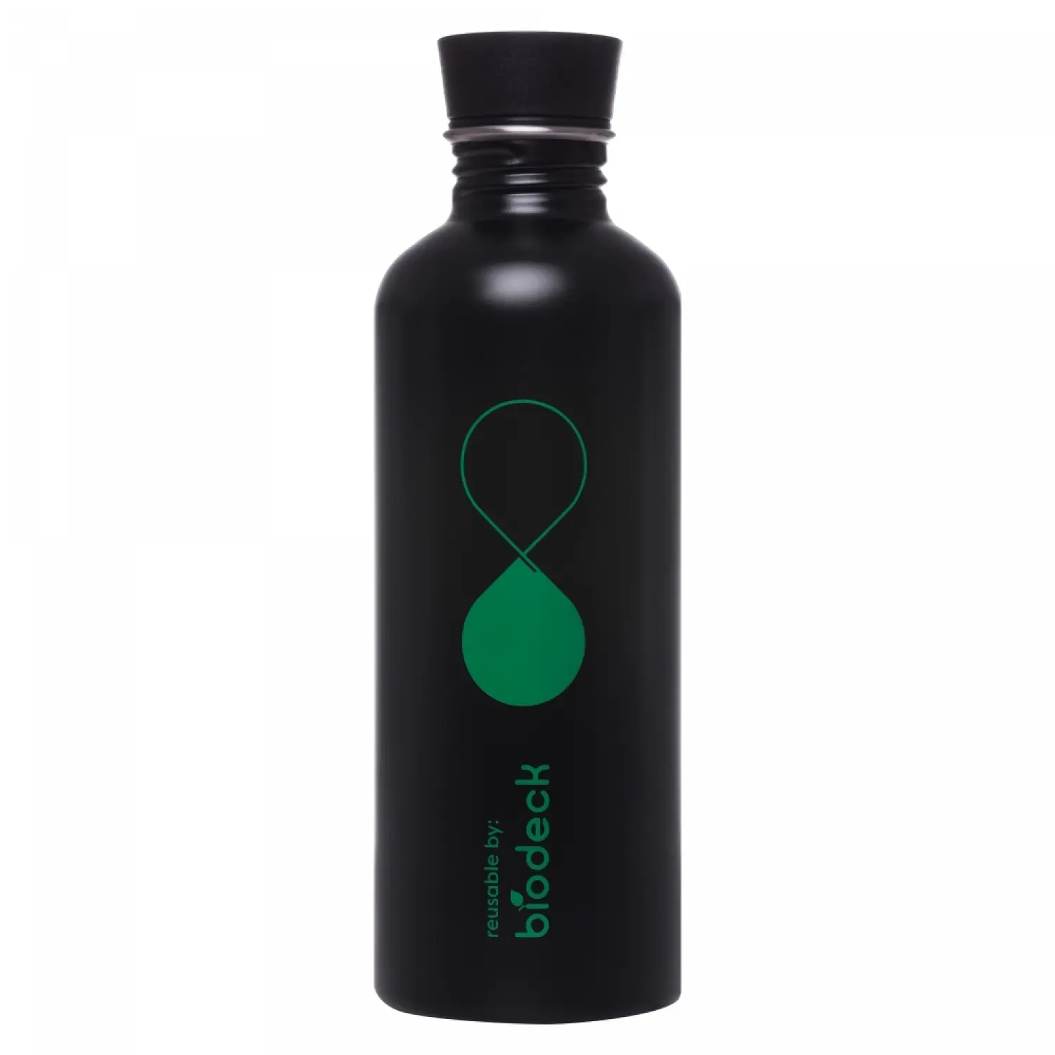 Sticla aluminiu reutilizabila biodeck neagra 500 ml