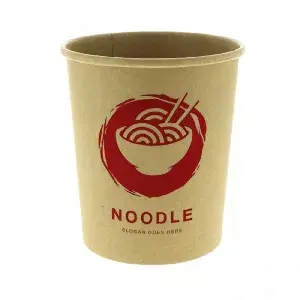 Tarrina para sopas cartón kraft 950ml Personalizada 1 Tinta