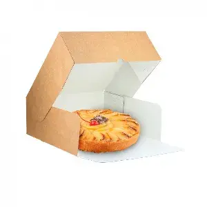 25 Uds. Caja tarta kraft con apertura frontal (20x20x10 cm) | Ref: TAR006