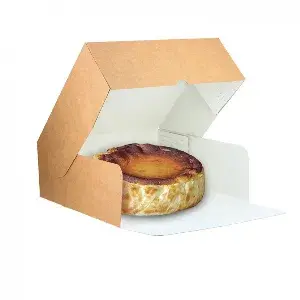 25 Uds. Caja tarta kraft con apertura frontal (23x23x10 cm) | Ref: TAR007
