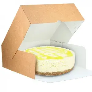 25 Uds. Caja tarta kraft con apertura frontal (32x32x10 cm) | Ref: TAR010