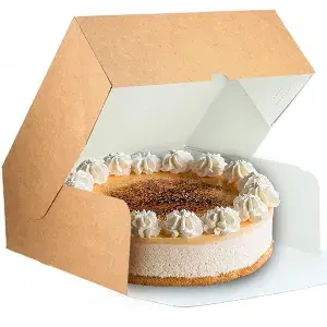 25 Uds. Caja tarta kraft con apertura frontal (35x35x10 cm) | Ref: TAR011