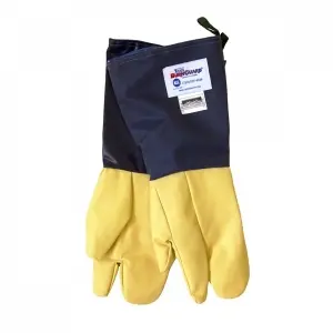 Par de guantes de alta temperatura Quickclean 3 dedos Kevlar 46 x 25 x 5 cm Azul/Amarillo