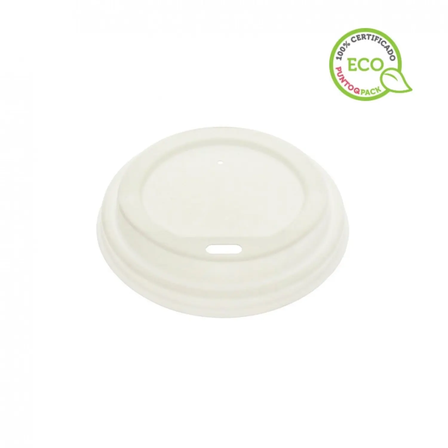 100 Uds. Tapa Travel blanca para Vaso Bio Compostable (8Ø) | Ref: TPTV0017