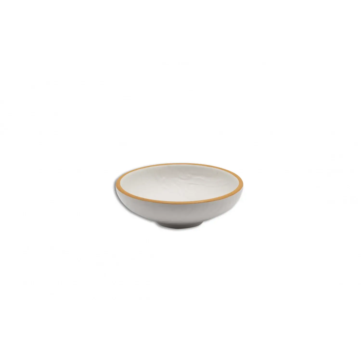 Bol pequeño 15 Ø cm x 5 cm alt. Blanco con borde naranja (Pack de 6 unidades)
