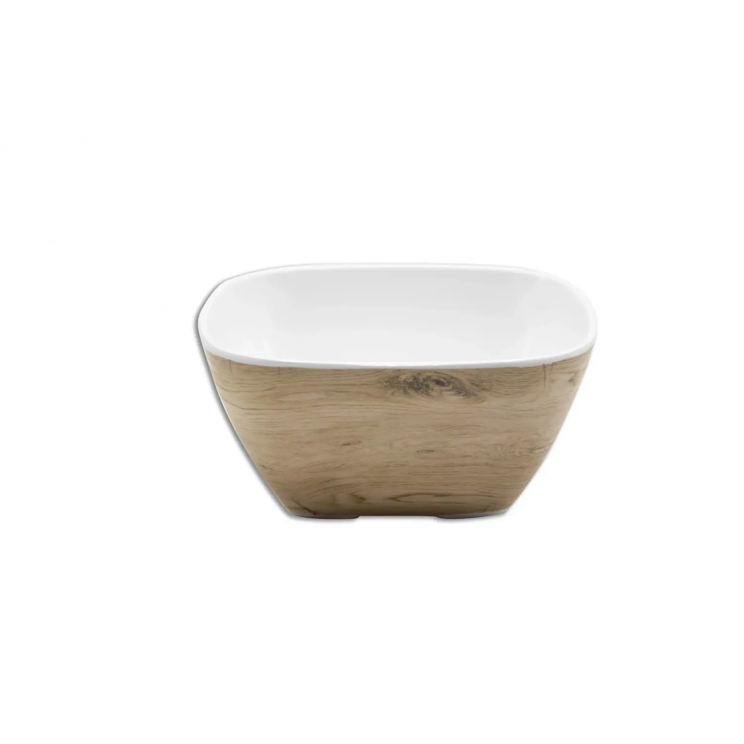Ensaladera rectangular de presentación GN 1/6 17,5 x 15,5 x 8,3 cm Madera/Blanco (Pack de 6 unidades)