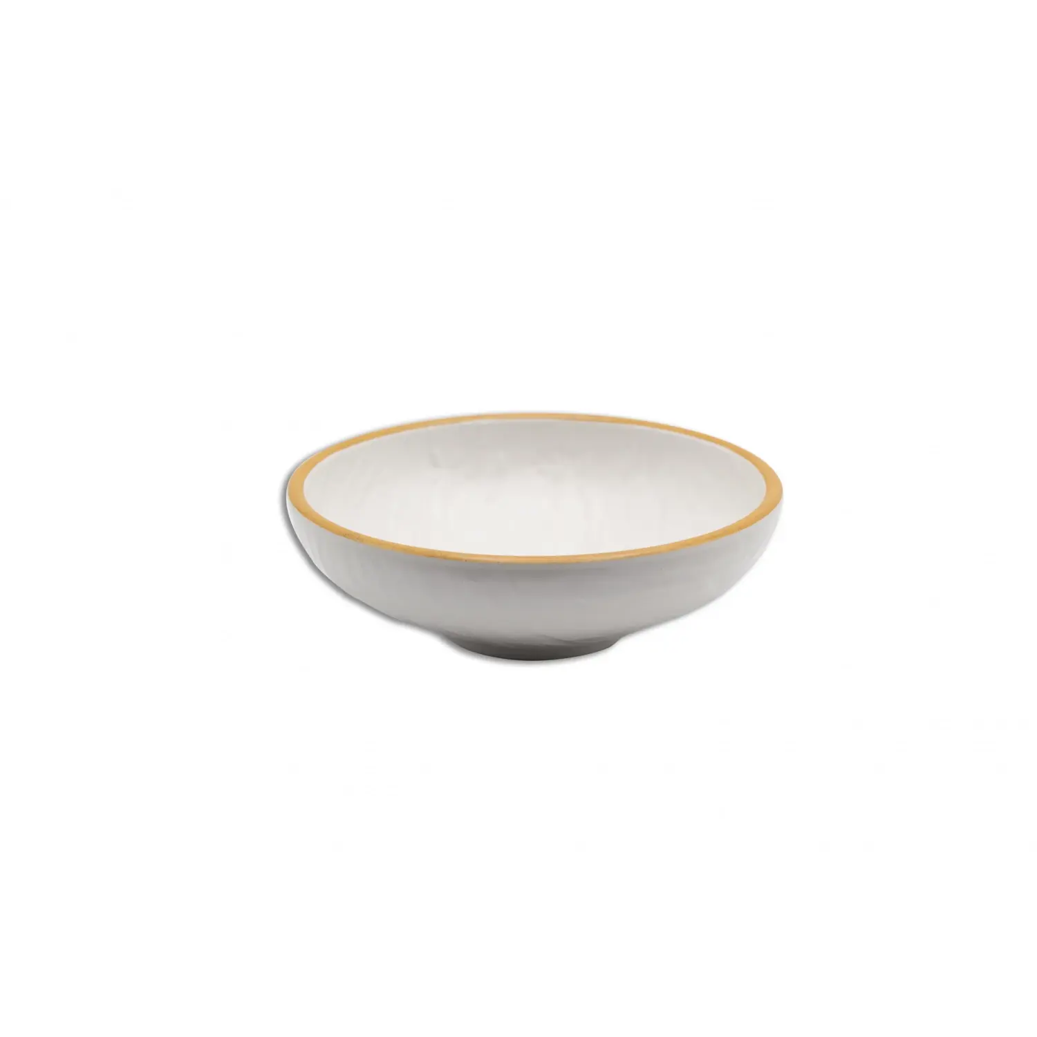 Bol mediano 20 Ø cm x 6,5 cm alt. Blanco con borde naranja (Pack de 6 unidades)