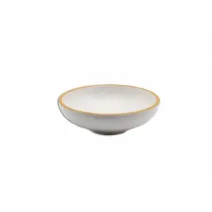 Bol mediano 20 Ø cm x 6,5 cm alt. Blanco con borde naranja (Pack de 6 unidades)