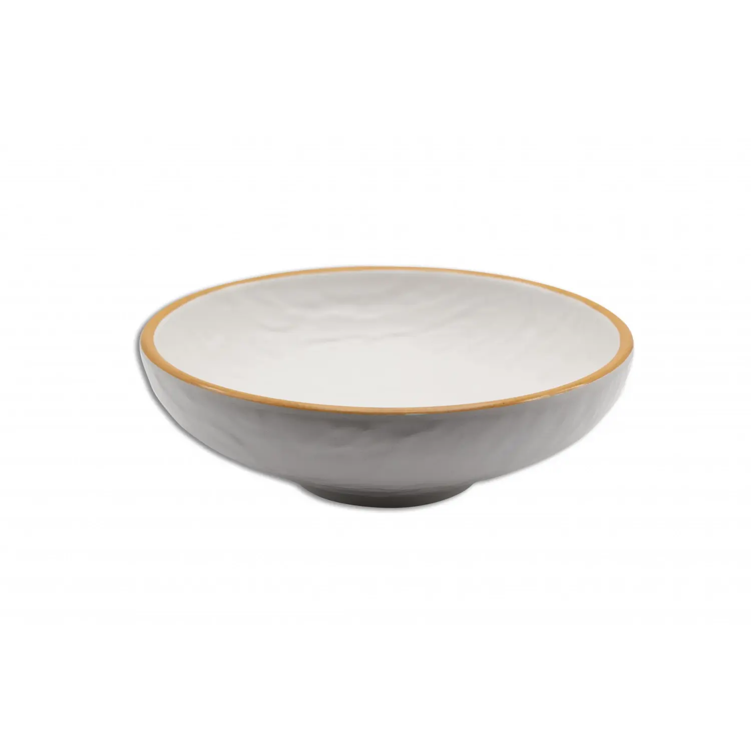 Bol grande 25 Ø cm x 8 cm alt. Blanco con borde naranja (Pack de 6 unidades)