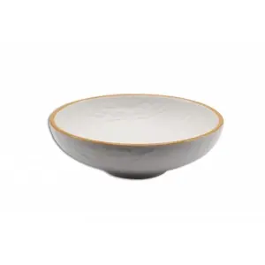 Bol grande 25 Ø cm x 8 cm alt. Blanco con borde naranja (Pack de 6 unidades)