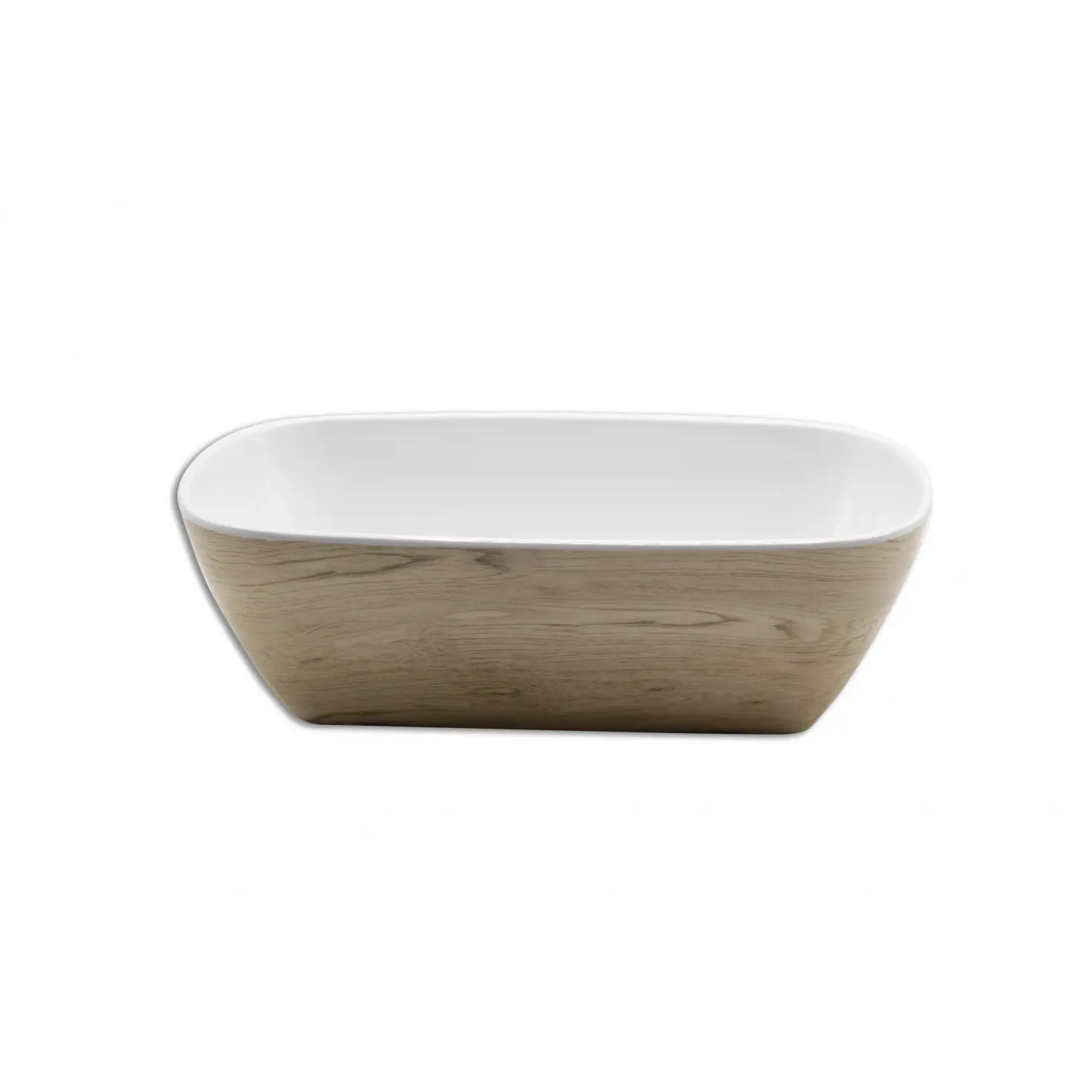 Ensaladera rectangular de presentación GN 1/4 26,3 x 15,5 x 8,3 cm Madera/Blanco (Pack de 6 unidades)