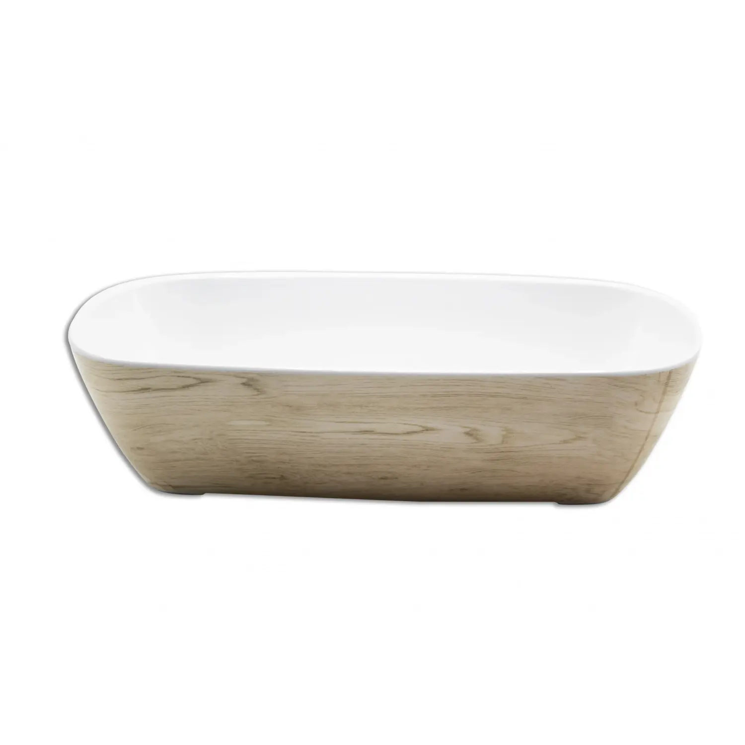 Ensaladera rectangular de presentación GN 1/3 32,3 x 16,5 x 8,3 cm Madera/Blanco (Pack de 6 unidades)