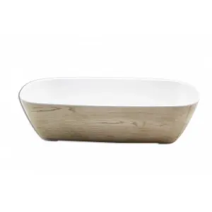 Ensaladera rectangular de presentación GN 1/3 32,3 x 16,5 x 8,3 cm Madera/Blanco (Pack de 6 unidades)