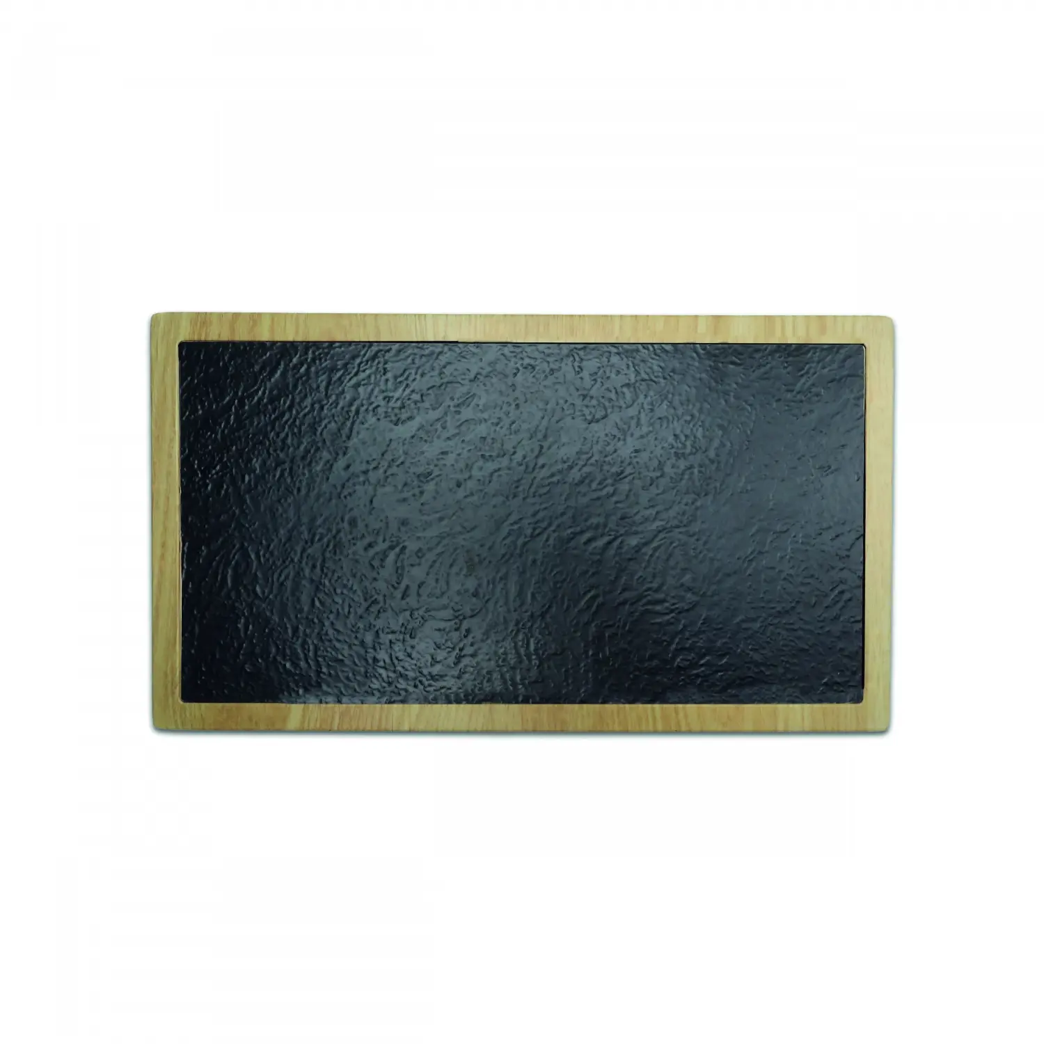 Base rectangular 38x22 cm Madera/Negro (Pack de 6 unidades)