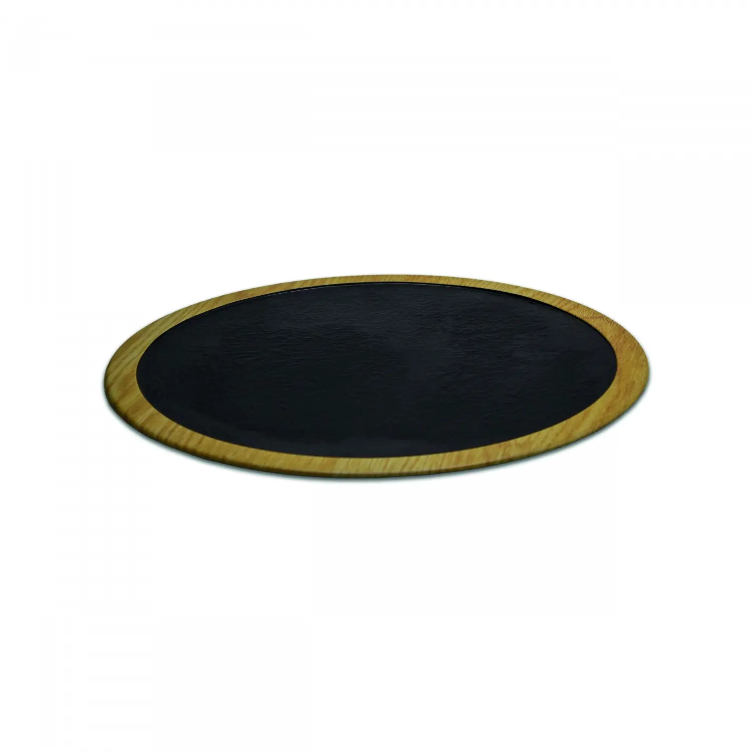 Base redonda 30x30 cm Madera/Negro (Pack de 6 unidades)
