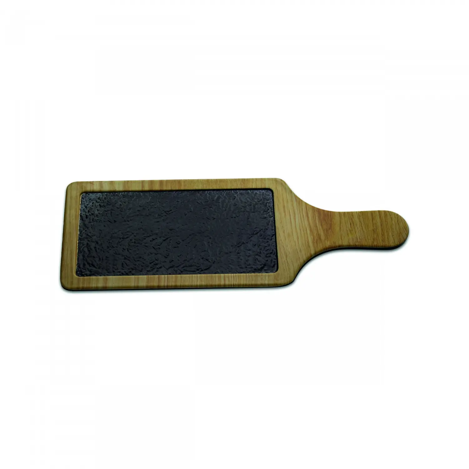 Pala rectangular de presentacion 1 comp. 34x13 cm Madera/Negro (Pack de 6 unidades)