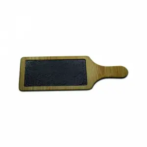 Pala rectangular de presentacion 1 comp. 34x13 cm Madera/Negro (Pack de 6 unidades)