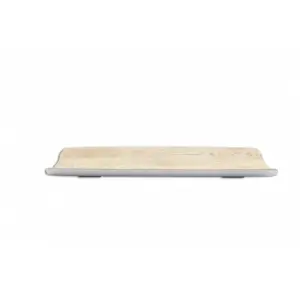 Bandeja rectangular GN 1/2 largo con bordes elevados 53 x 16 x 4 cm Madera/Blanco (Pack de 6 unidades)