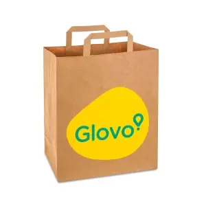 Sac en papier Glovo moyen 34&nbsp;x&nbsp;14&nbsp;x&nbsp;39&nbsp;cm (Pack 200&nbsp;unités)